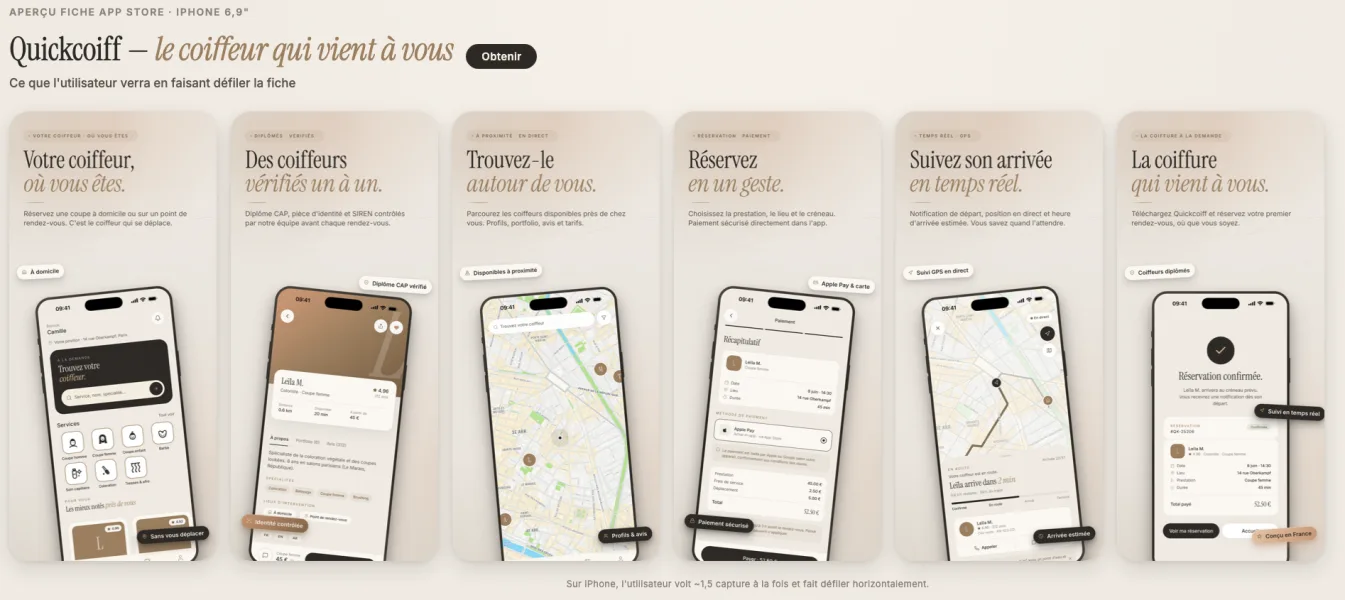 Application QuickCoiff